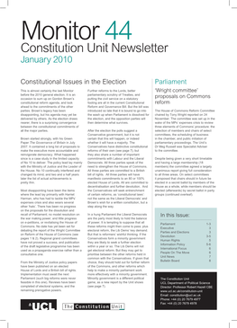 Constitution Unit Newsletter January 2010