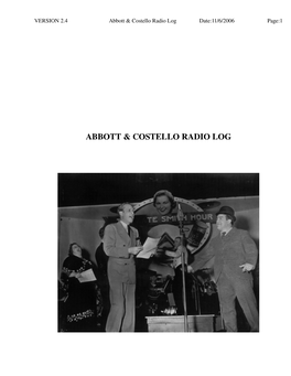 Abbott & Costello Radio