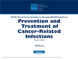 Prevention and Treatment of Cancer-Related Infections Discussion