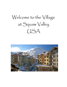 Welcome to the Village at Squaw Valley USA