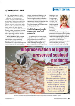 Biopreservation of Lightly Preserved Seafood Products