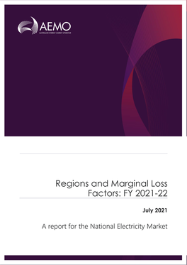 Regions and Marginal Loss Factors: FY 2021-22