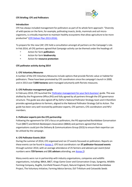 CFE Briefing: CFE and Pollinators