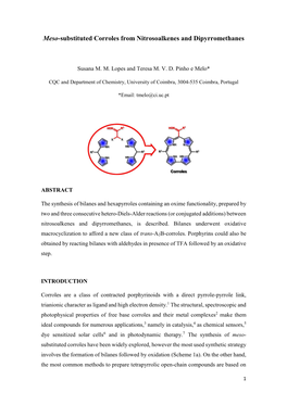 Meso-Substituted Corroles from Nitrosoalkenes and Dipyrromethanes