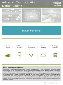 Advanced Transportation Market Update