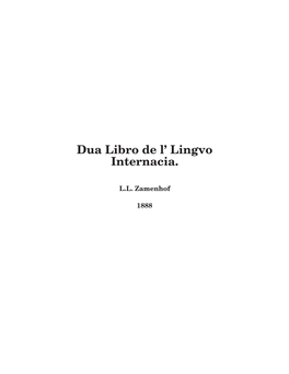 Dua Libro De L' Lingvo Internacia