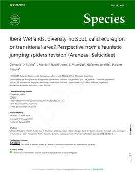 Perspective from a Faunistic Jumping Spiders Revision (Araneae: Salticidae)