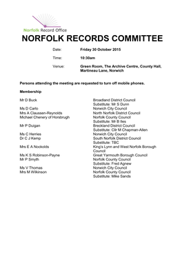 Norfolk Records Committee