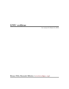 GNU Ccd2cue for Version 0.5 (March 13, 2015)