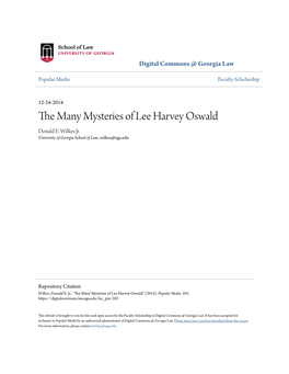 The Many Mysteries of Lee Harvey Oswald