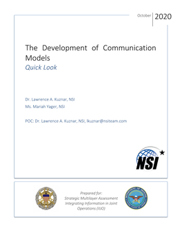 The Development of Communication Models Quick Look