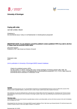 3. David Van Der Linden.Indd 18 11/28/2015 11:42:29 AM Coping with Crisis 19