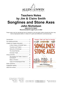 Songlines and Stone Axes John Nicholson ISBN 9781741750027 Recommended for Ages 9 Yrs Or Older