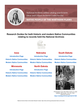 Northern Plains Native Communities Research Guide