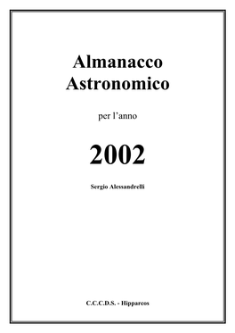 Almanacco Astronomico 2002 – Introduzione
