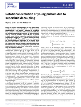 Rotational Evolution of Young Pulsars Due to Superfluid Decoupling