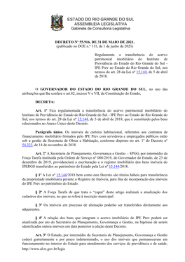 ESTADO DO RIO GRANDE DO SUL ASSEMBLEIA LEGISLATIVA Gabinete De Consultoria Legislativa