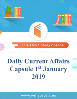 Daily Current Affairs Capsule 1St January 2019