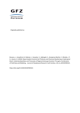 Slope Gradient Controls Soil Thickness and Chemical