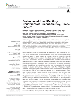 Environmental and Sanitary Conditions of Guanabara Bay, Rio De Janeiro