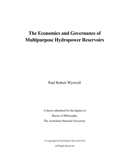 The Economics and Governance of Multipurpose Hydropower Reservoirs