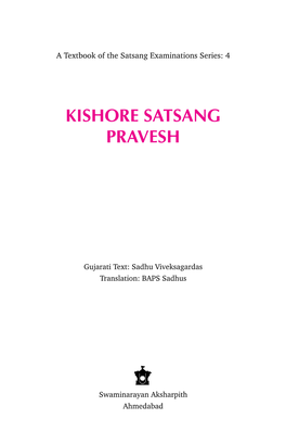 KISHORE SATSANG Pravesh