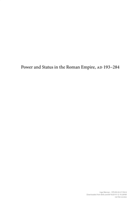 Power and Status in the Roman Empire, Ad 193–284