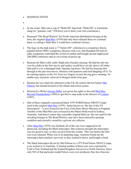 • MADMAX NOTES • in One Scene, Max Eats a Can of "Dinki-Di" Dog