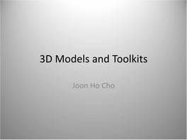 3D Models and Toolkits