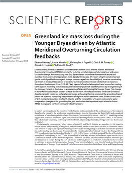 Greenland Ice Mass Loss During the Younger Dryas Driven by Atlantic