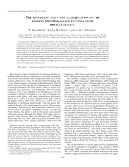 The Phylogeny and a New Classification of the Gingers (Zingiberaceae): Evidence from Molecular Data1