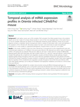 Temporal Analysis of Mrna Expression Profiles in Orientia