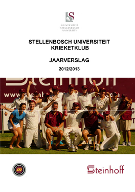 Stellenbosch Universiteit Krieketklub Jaarverslag