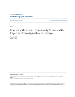 Community Action and the Impact of Urban Agriculture in Chicago Maia Welbel Pomona College