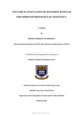 Tellurium Attenuation of Kesterite Band Gap For