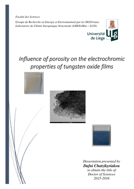 Influence of Porosity on the Electrochromic Properties of Tungsten Oxide Films