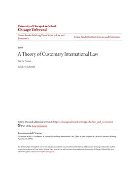 A Theory of Customary International Law Eric A