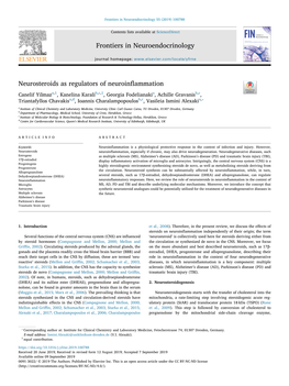 Neurosteroids As Regulators of Neuroinflammation