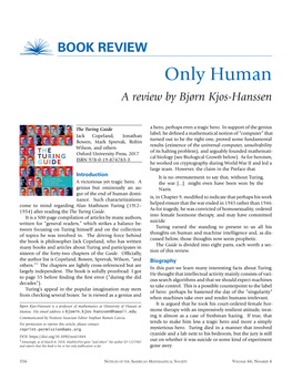 Only Human a Review by Bjørn Kjos-Hanssen