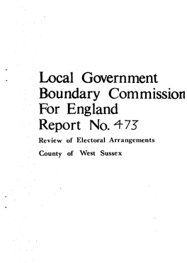 West Sussex Local Government Boundary Commission for England 20 4Lbert Embanktient "• ' '