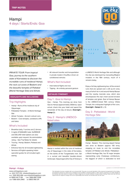 Hampi 4 Days | Starts/Ends: Goa