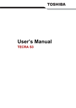 TOSHIBA TECRA S3 User Manual