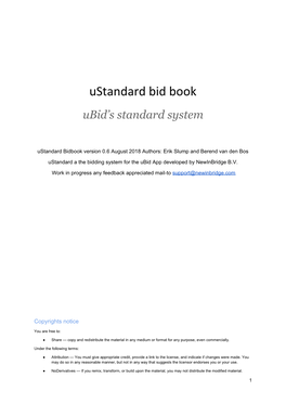 Ustandard Bid Book Ubid’S Standard System