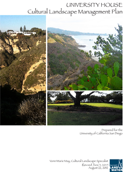 UNIVERSITY HOUSE Cultural Landscape Management Plan