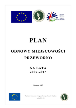 Plan Odnowy Miejscowości Przeworno Na Lata 2007-2015