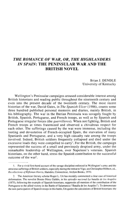 The Romance of War, Or, the Highlanders in Spain: the Peninsular War and the British Novel