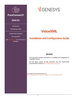 Voicexml Installation and Configuration Guide