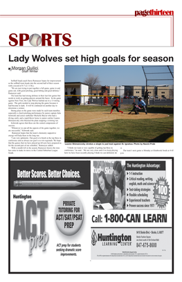 Lady Wolves Set High Goals for Season W Morgan Quilici W Staff Writer