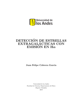 Detecci´On De Estrellas Extragal´Acticas Con Emisi