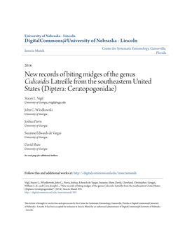 New Records of Biting Midges of the Genus &lt;I&gt;Culicoides&lt;/I&gt; Latreille